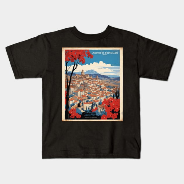 Languedoc Roussillon France Vintage Poster Tourism Kids T-Shirt by TravelersGems